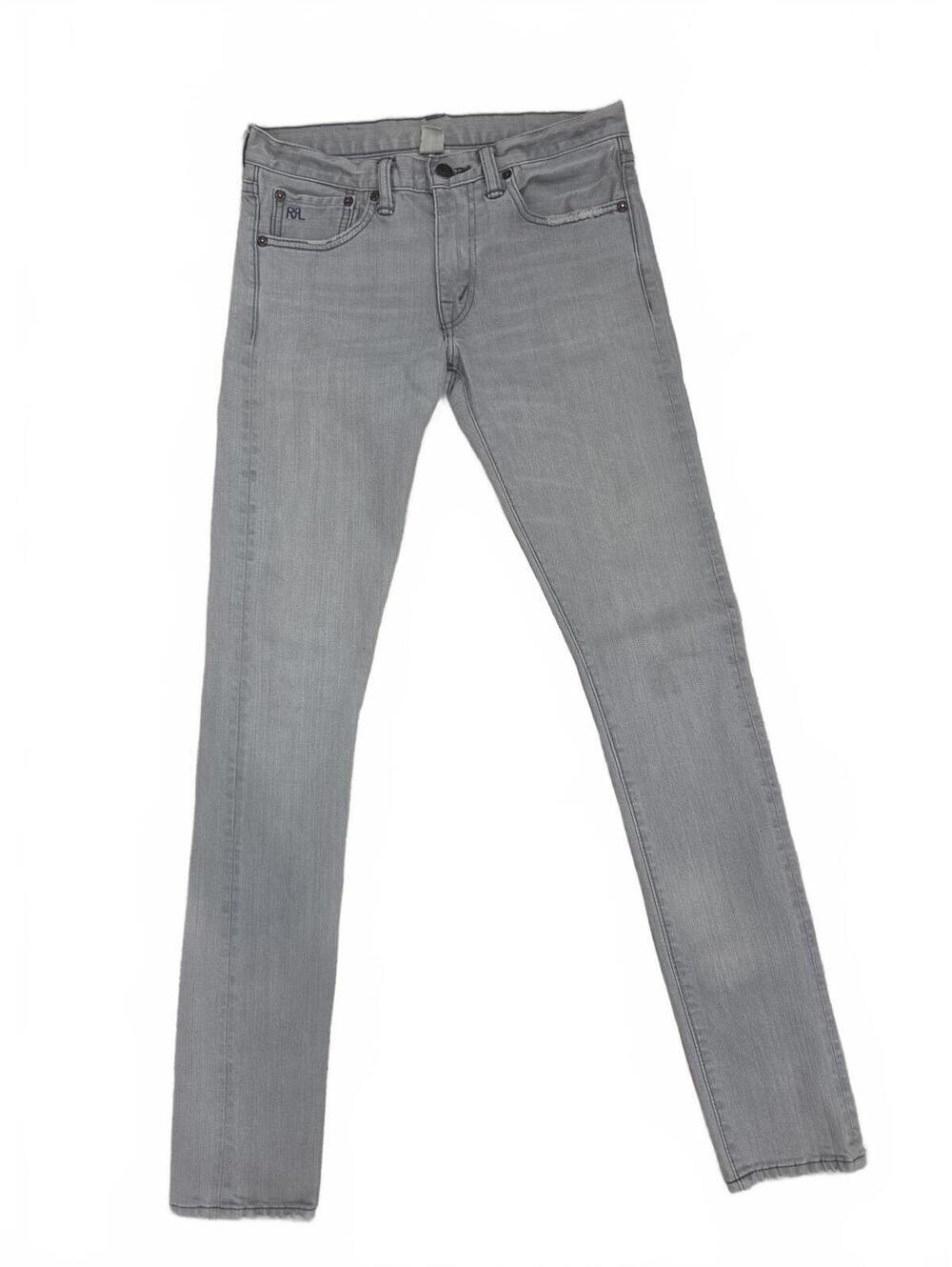 RRL Ralph Lauren Grey Stretch Skinny Denim Jeans Mens Size 27